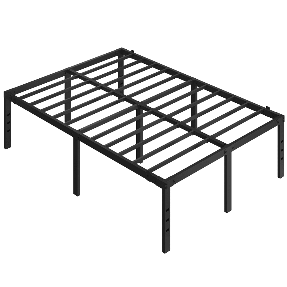 Alden Design Full Size 18'' Metal Platform Bed Frame, No Box Spring Needed, Adult, Black