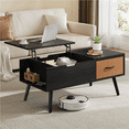 thumbnail image 1 of Alden Design Lift Top Coffee Table with Hidden Compartment & 2 Open Storage, Black, 1 of 6