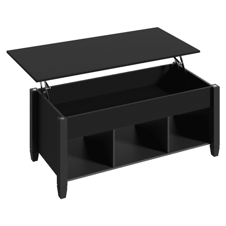 Alden Design Lift Top Coffee Table with Hidden Compartment for Livingroom, Black