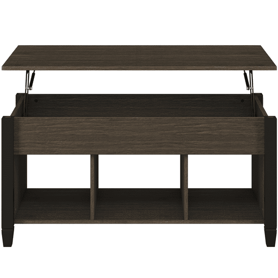 Alden Design Lift Top Coffee Table with Hidden Compartment for Living Room, Espresso