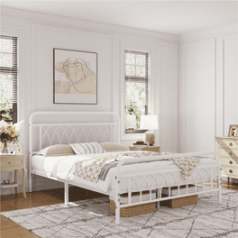 Mainstays 14 High Profile Foldable Steel Full Platform Bed Frame White Walmart