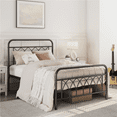 Alden Design Metal Platform Bed Frame with Headboard and Footboard