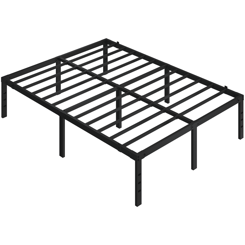 Alden Design Queen Size 14'' Metal Platform Bed Frame, Adult, Black