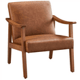 Alden Design MidCentury Modern Accent Chair with Wooden Frame, Light