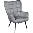 thumbnail image 1 of Alden Design Mid-Century Modern Faux Leather Wingback Accent Chair, Gray, 1 of 8