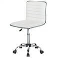 thumbnail image 1 of Alden Design Modern Adjustable Armless Faux Leather Swivel Office Chair, White, 1 of 9