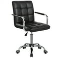 thumbnail image 1 of Alden Design Modern Adult Faux Leather Adjustable Office Chair with Wheels, Black, 1 of 11