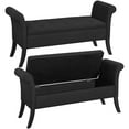 thumbnail image 1 of Alden Design Modern Fabric Tufted Storage Bench with Rolled Arms for Home, Black, 1 of 6
