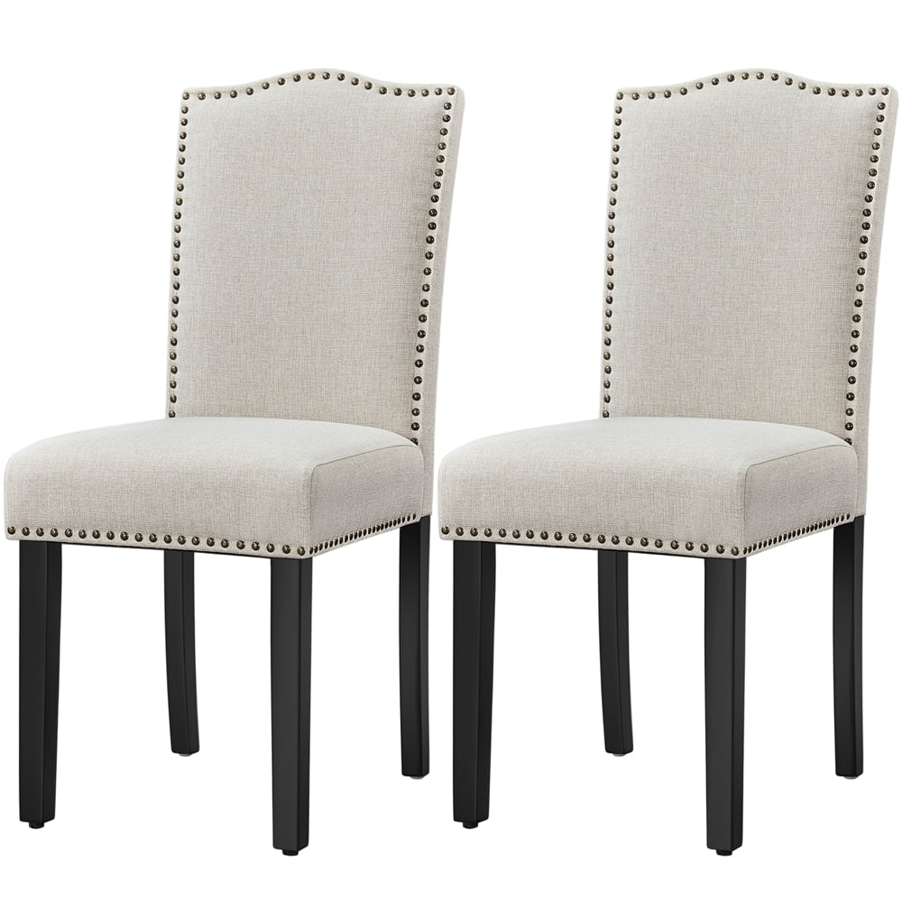 Alden Design Modern Fabric Upholstered Dining Chairs for Kitchen, Beige