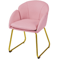thumbnail image 1 of Alden Design Modern Faux Leather Accent Chair with Golden Metal Legs for Living Room, Simple Pink, 1 of 9
