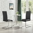 thumbnail image 1 of Alden Design Modern Faux Leather Dining Chair with Metal Legs, Set of 2, Black, 1 of 11
