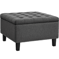 thumbnail image 1 of Alden Design Modern Linen-like Storage Ottoman Bench with Button-Tufted for Entryway, Dark Gray, 1 of 9