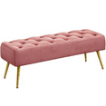 thumbnail image 1 of Alden Design Modern Ottoman Velvet Footstool Bench for Bedroom, Pink, 1 of 10