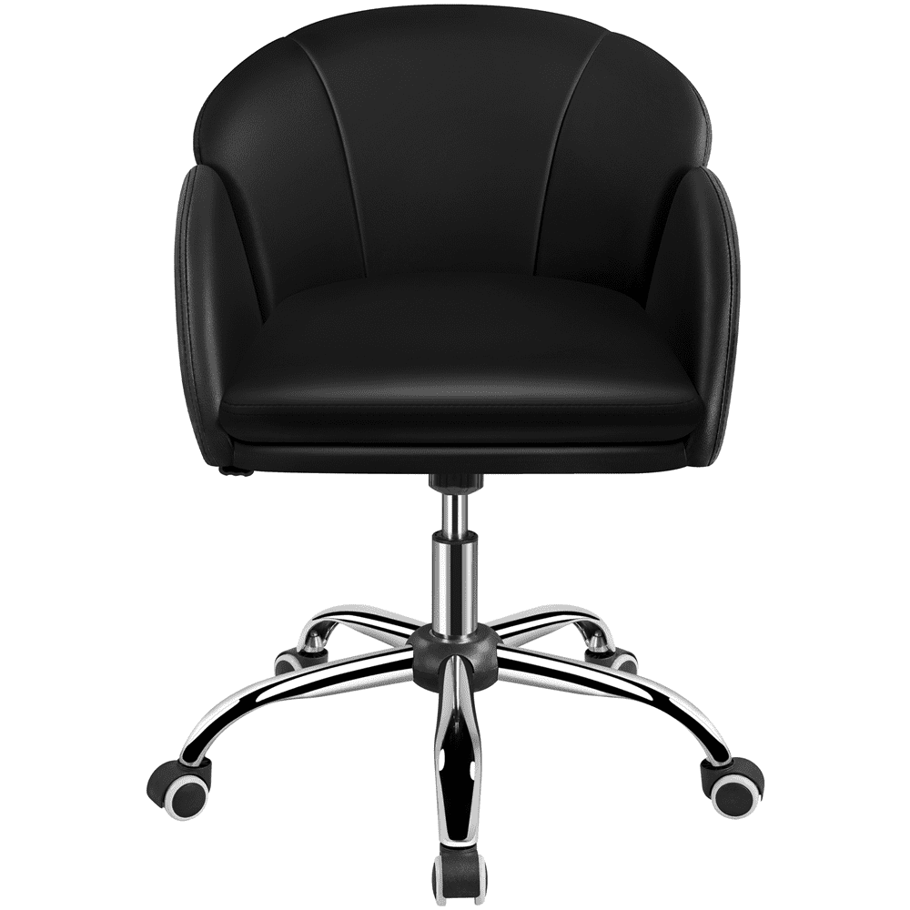 Alden Design Modern Rolling Desk Chair with Armrests for Home Office, Black