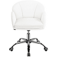 thumbnail image 1 of Alden Design Adult Modern Rolling Desk Chair with Armrests for Home Office, White, 1 of 10