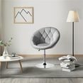 thumbnail image 1 of Alden Design Modern Tufted Adjustable Barrel Swivel Accent Chair, Gray Velvet, 1 of 8