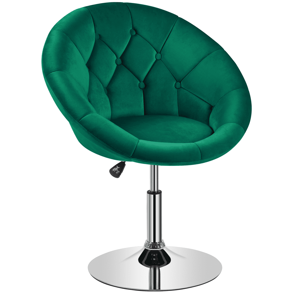 Alden Design Modern Tufted Adjustable Barrel Swivel Accent Chair, Green