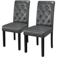 thumbnail image 1 of Alden Design Modern Tufted Padded Dining Chair with Tall Back, Set of 2, Gray, 1 of 9
