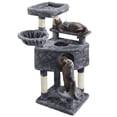thumbnail image 1 of Alden Design 46" Multilevel Cat Tree with Basket Condo Scratching Posts, Dark Gray, 1 of 9