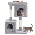 thumbnail image 1 of Alden Design 33.5"H Multilevel Small Space Cat Tree with Condos, Light Gray, 1 of 9