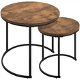 thumbnail image 1 of Alden Design Nesting Coffee Table Set with Round Wooden Tabletop for Living Room, Rustic Brown, 1 of 10