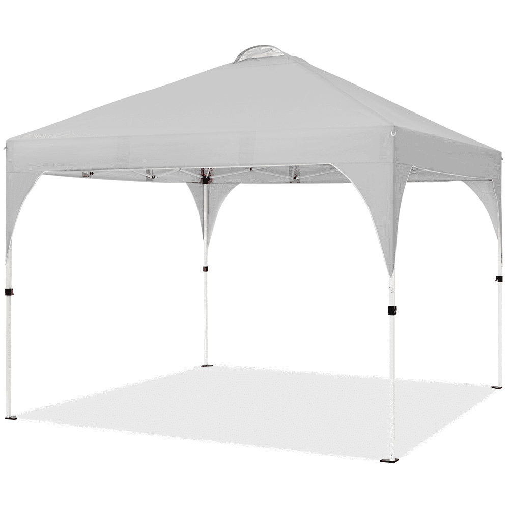 Alden Design Outdoor Canopy Tent with Stakes Ropes Sandbags Wheeled Bag for Patio, Light Gray