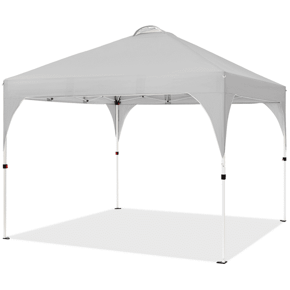 Alden Design Outdoor Canopy Tent with Stakes Ropes Sandbags Wheeled Bag for Patio, Light Gray