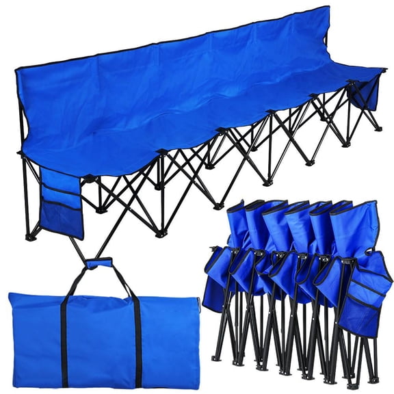Alden Design Portable Folding Bench with Carry Bag, Blue