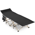 thumbnail image 1 of Alden Design Portable Folding Camping Cot with Storage, Black, 1 of 9