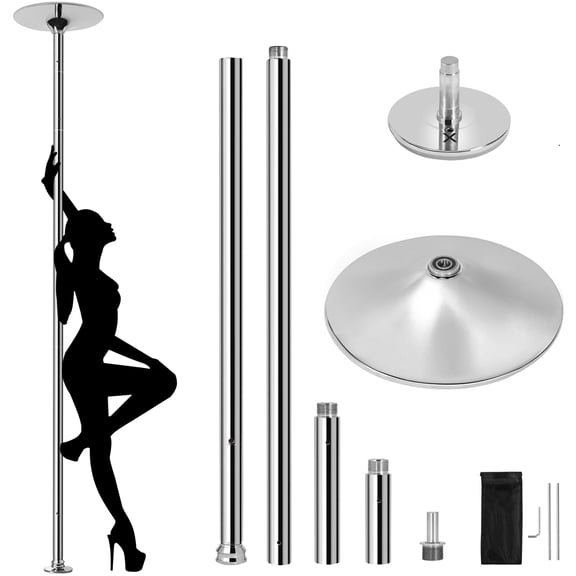Alden Design Portable Stripper Dance Pole Height Adjustable Spinning Static Dancing Pole