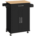 thumbnail image 1 of Alden Design Rolling Storage Kitchen Cart with Pull Out Drawer, Black, 1 of 10