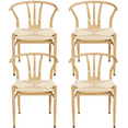 thumbnail image 1 of Alden Design Set of 4 Mid-Century Weave Dining Chairs with Solid Metal Frame, Wood, 1 of 8