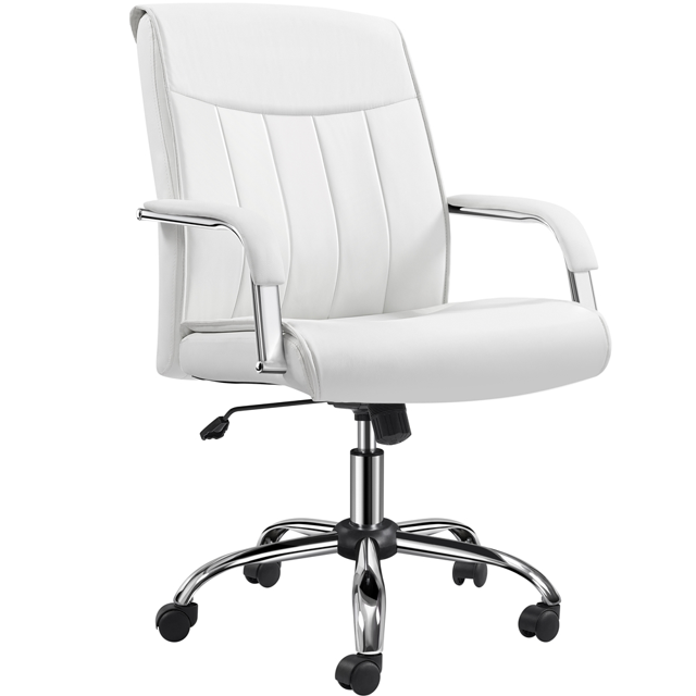 Alden Design Steady 22.5 in Executive Chair, 300 lbs. Capacity, White