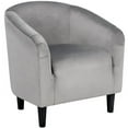 thumbnail image 1 of Alden Design Upholstered Barrel Accent Chair for Livingroom, Gray Velvet, 1 of 7