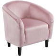 thumbnail image 1 of Alden Design Upholstered Barrel Accent Chair for Livingroom, Pink Velvet, 1 of 10