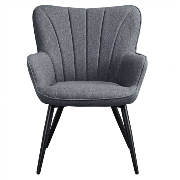 Alden Design Upholstered Fabric Wingback Armchair for Living Room, Gray