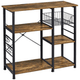 thumbnail image 1 of Alden Design Vintage Kitchen Baker's Rack Shelf, Rustic Brown and Metal, 1 of 10