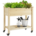 thumbnail image 1 of Alden Design Wood Raised Garden Bed Planter Box with Wheels for Outdoor/Indoor, Small, 1 of 8