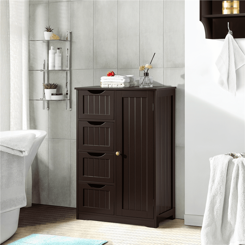 Bonnlo Small Bathroom Floor Cabinet Kitchen Storage Organizer Free Sta –  SHANULKA Home Decor