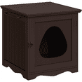 thumbnail image 1 of Alden Design Wooden Enclosed Litter Box Cat House Side Table, Espresso, 1 of 10