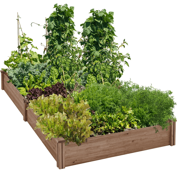 Alden Design Wooden Raised Garden Bed Planter Box for Vegetable, Dark Brown