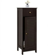 SMILEMART Alden Design Wooden Storage Floor Cabinet with Drawer for Bathroom, Espresso