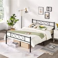 thumbnail image 1 of Alden Design X-Design Headboard & Footboard Metal Full Bed, Black, 1 of 8