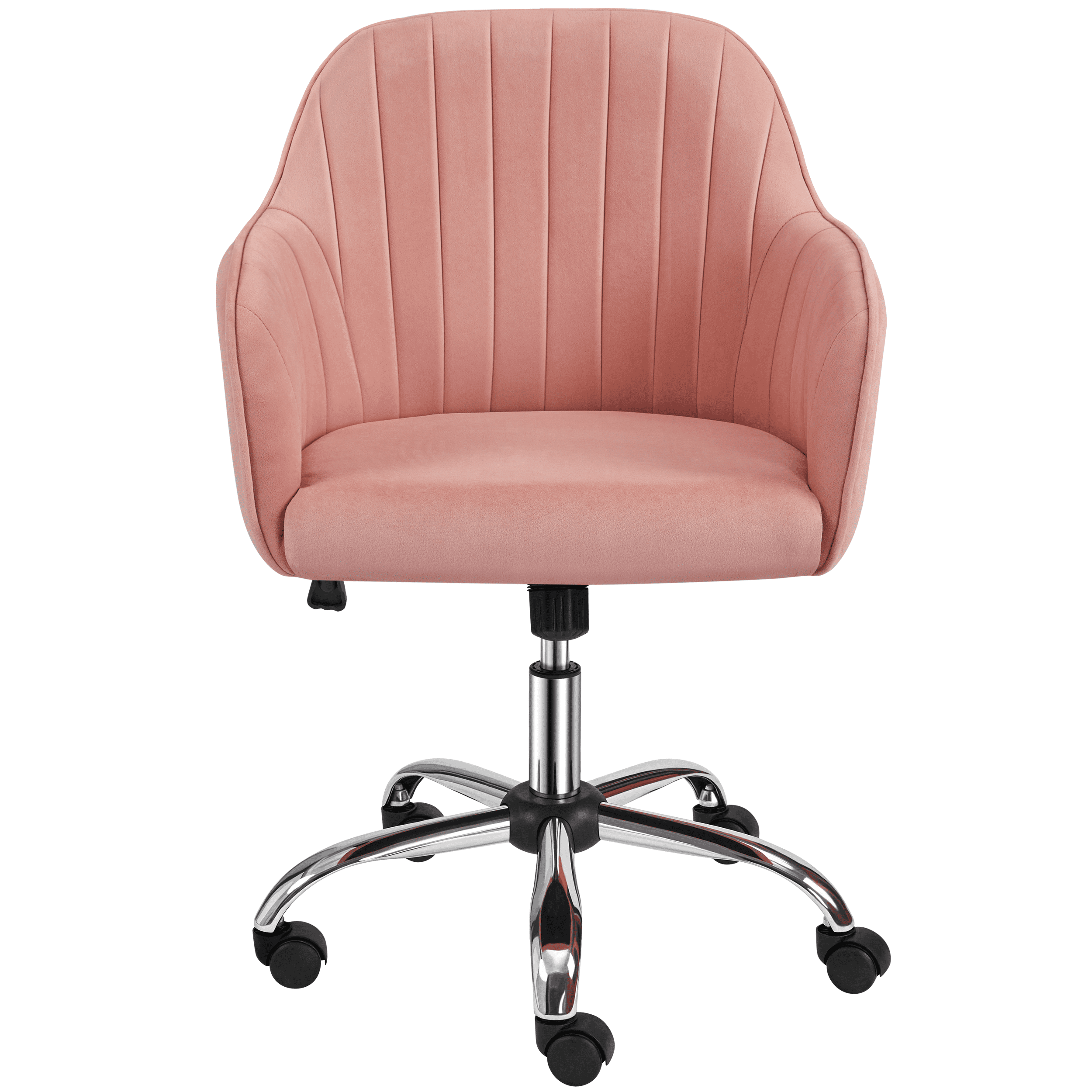 Alden Designs Velvet Mid-Back Task Chair with Armrests, Pink
