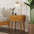 thumbnail image 1 of Alden Solid Wood Nightstand/Side Table/End Table, Fully Assembled, with 1-Drawer for Mid Century Bedroom and Living Room, (12mm), Caramel, 1 of 7