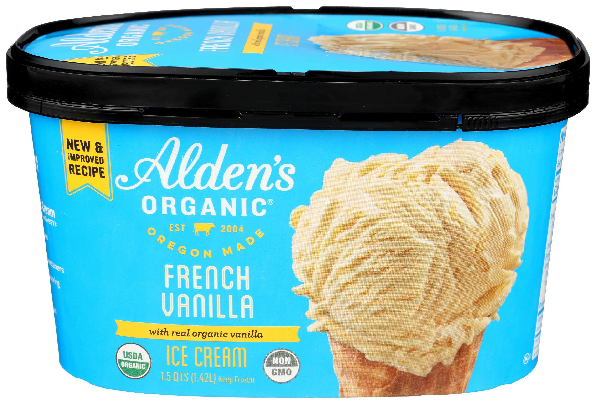 Aldens Organic French Vanilla Ice Cream, 48 Fluid Ounce -- 3 per case.