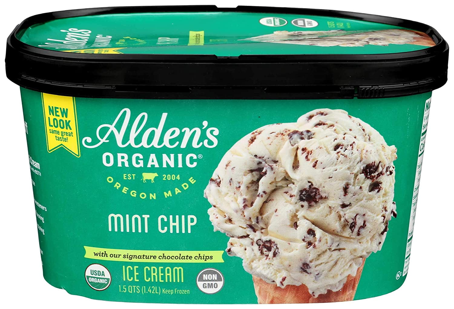 Aldens Organic Mint Chip Ice Cream, 48 Fluid Ounce - 3 per case.