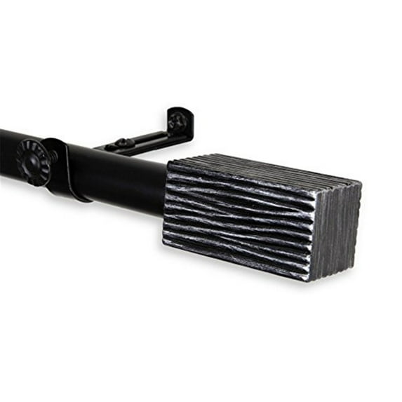 Alder 13/16 inch Curtain Rod-Color:Black,Size:120-170"