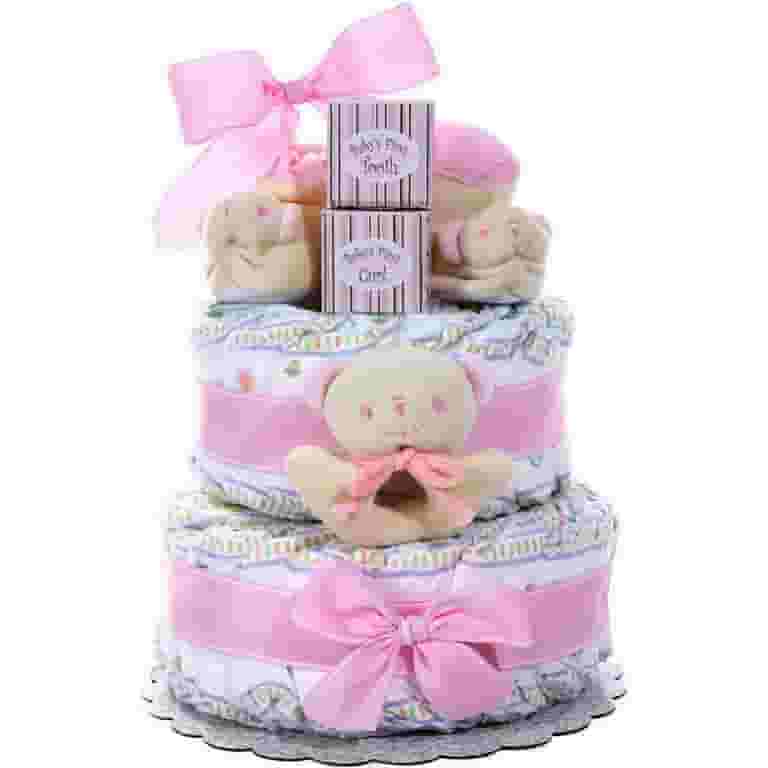 Two-Tier Diaper Cake Pink - Main Image