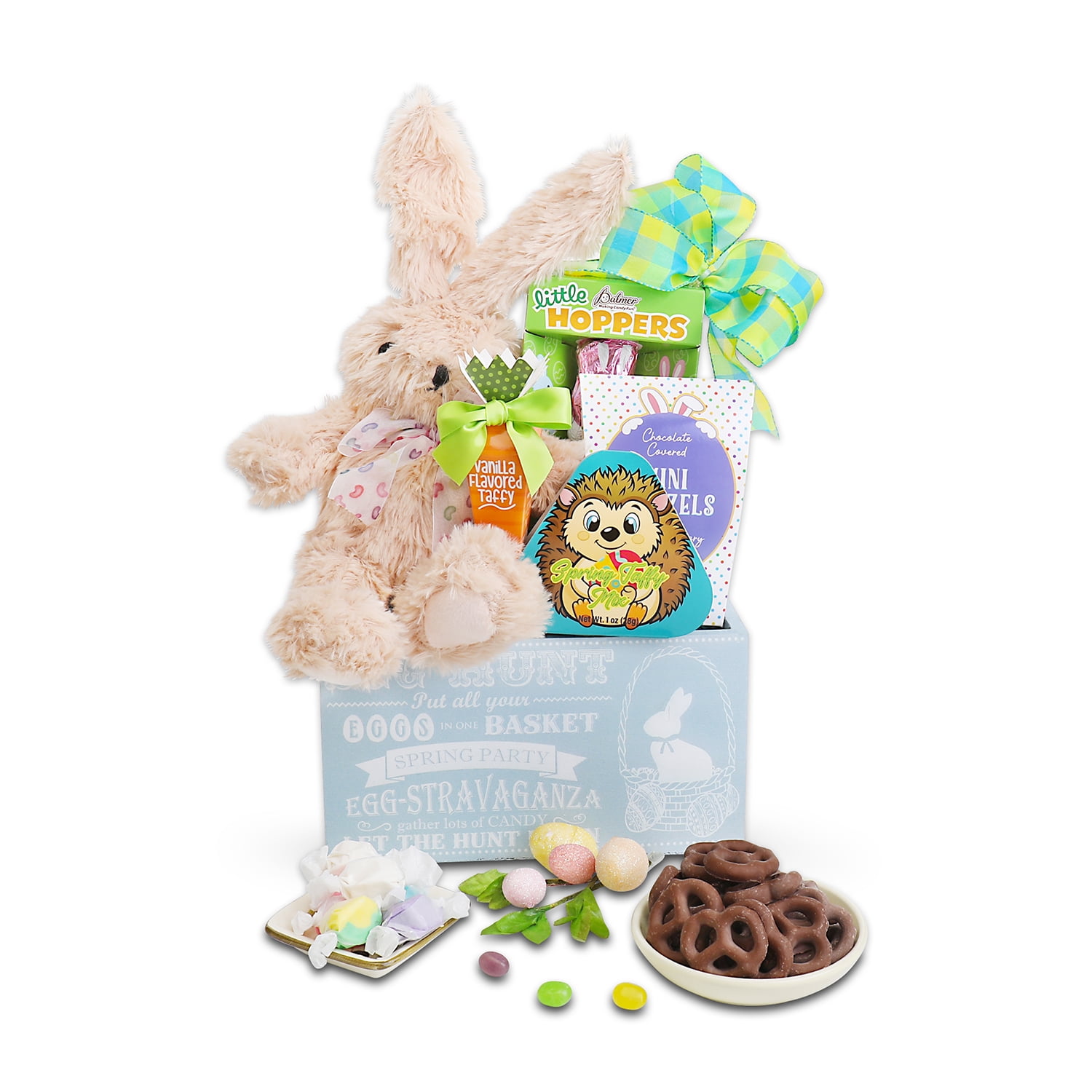 Alder Creek Gift Baskets Eggstravagent Crate (Blue) 9 Items